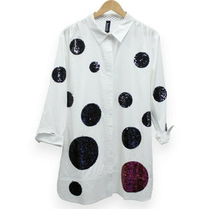 Circles of Sequins Shirt Dress