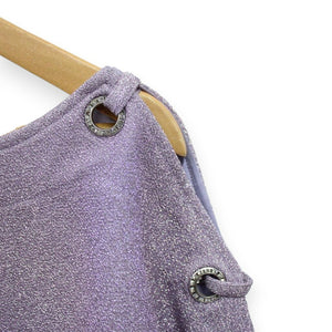 Lavender Metallic Boatneck Top