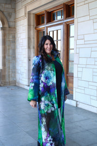 Glistening Floral Burnout Duster