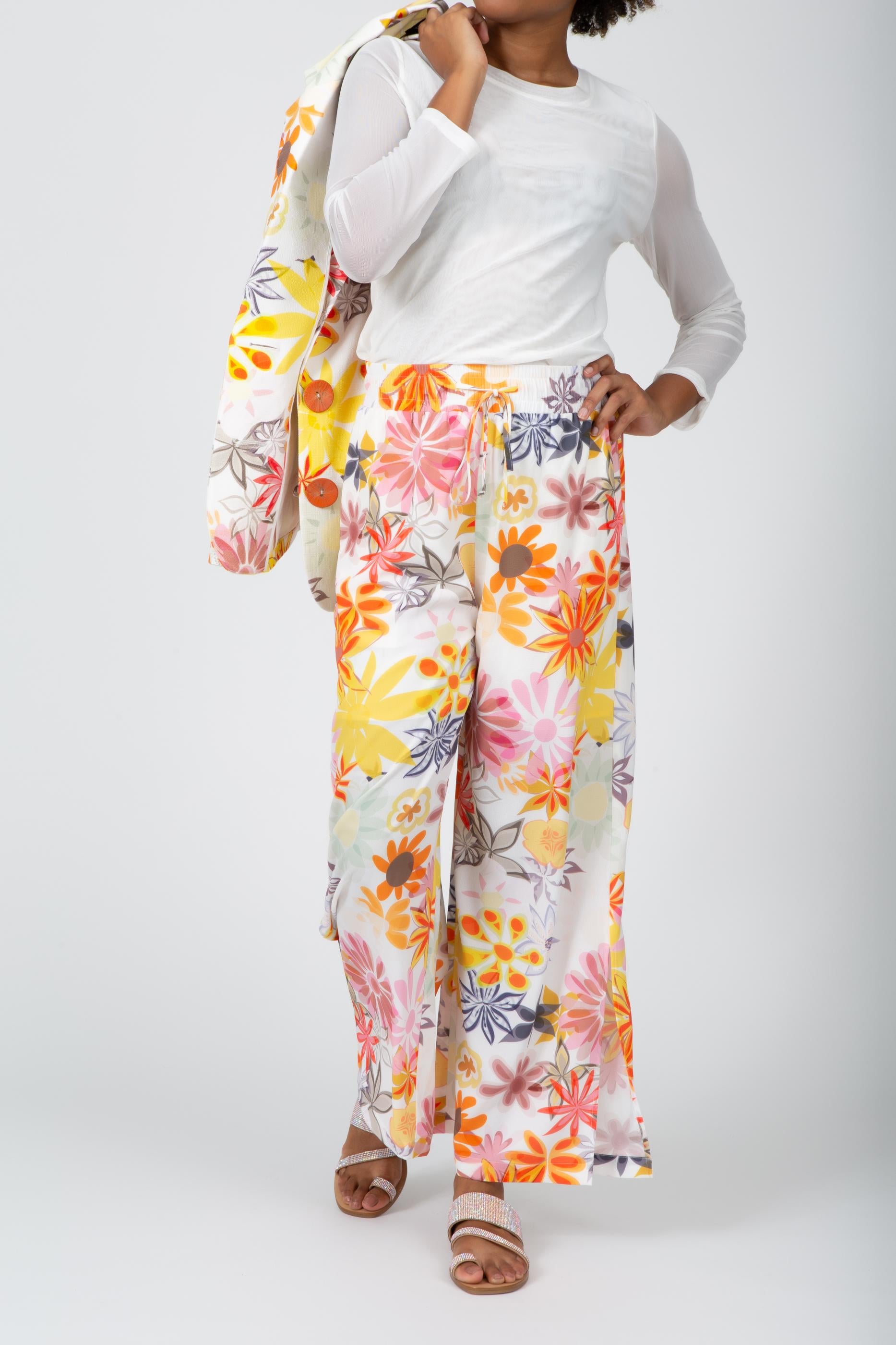 Soft Crepe Easy Wide-Leg Pants Sunshine