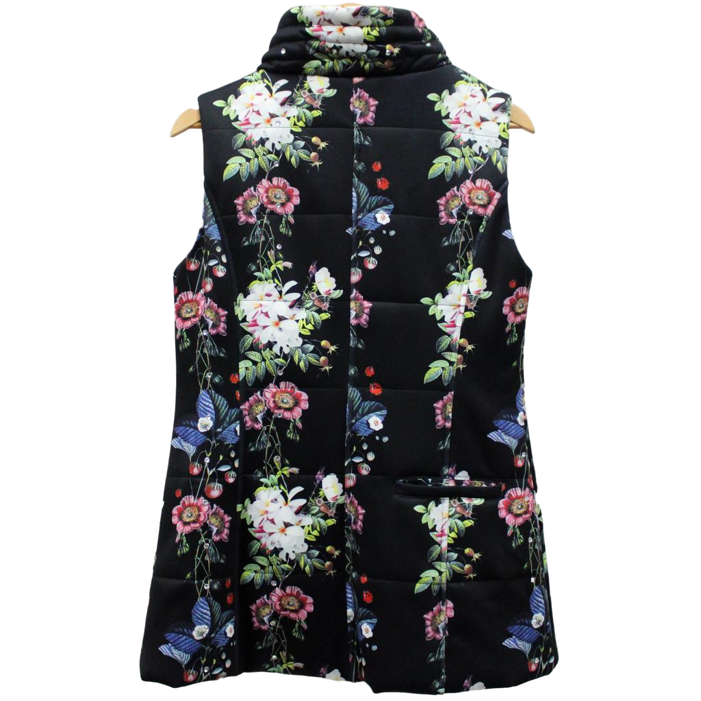 Floral Diamond Trellis Puffer Vest