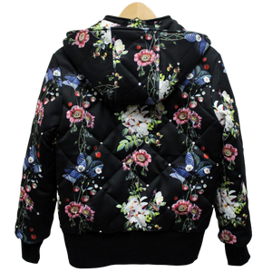 Floral Diamond Trellis Bomber Jacket