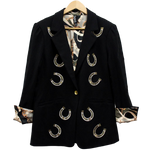 Load image into Gallery viewer, Status Quo Applique Blazer Tan/Black
