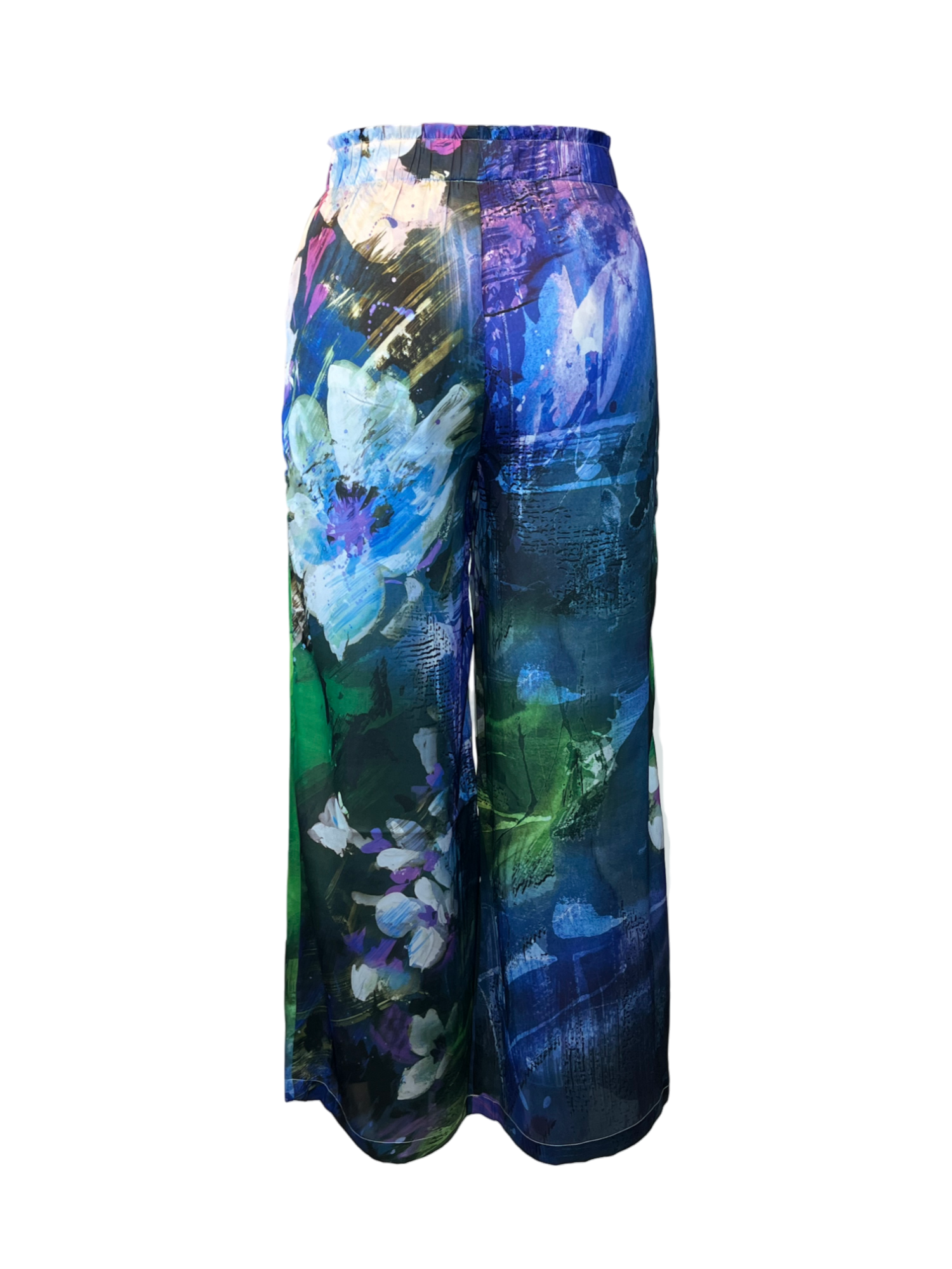 Soft Charmeuse Floral Palazzo Pants