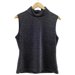 Load image into Gallery viewer, Sparkly Knit Mock Neck Sleeveless Shell Black &amp; Silver
